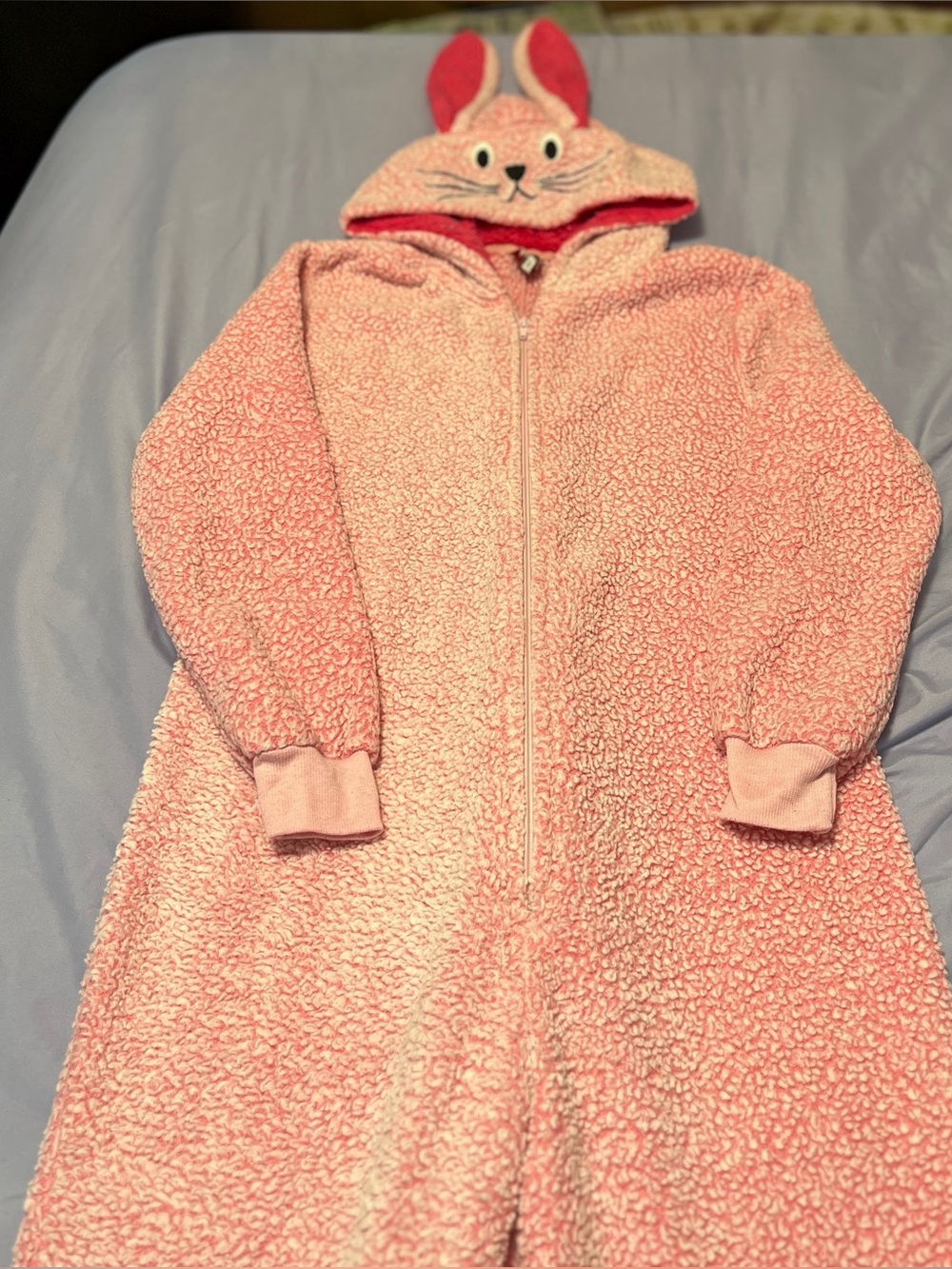 Cozy Pink Bunny Hooded Pajama Onesie